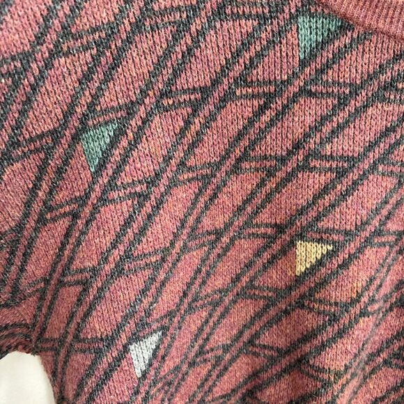 VINTAGE Y2K Retro MCM Abstract Lord Jeff Lamb Wool Grandpa  Pullover Sz XL - Picture 3 of 4